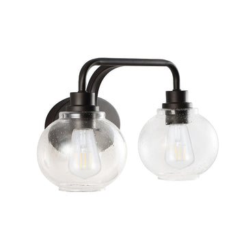 Sandrine Iron/Seeded Glass Cottage Rustic LED Vanity Light - JONATHAN Y
